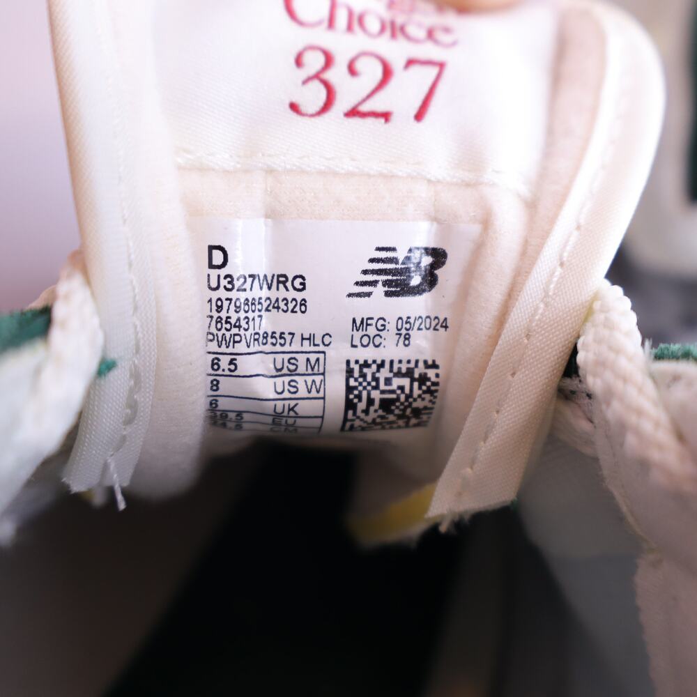 NEW BALANCE 327 Low Top Sneakers Marsh Green Lace Up Casual Women's 8 - Picture 7 of 10